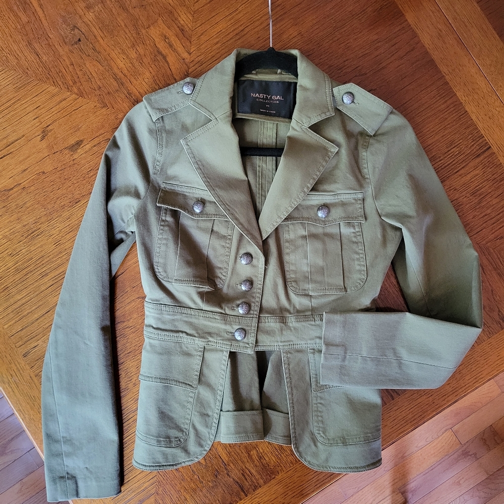 NWOT Nasty Gal Military Crop / Peplum Jacket